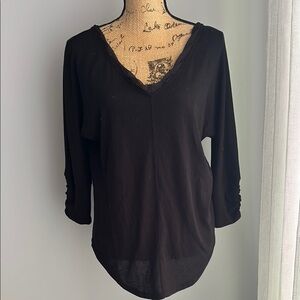 Deletta brand Black V-Neck Women's Top